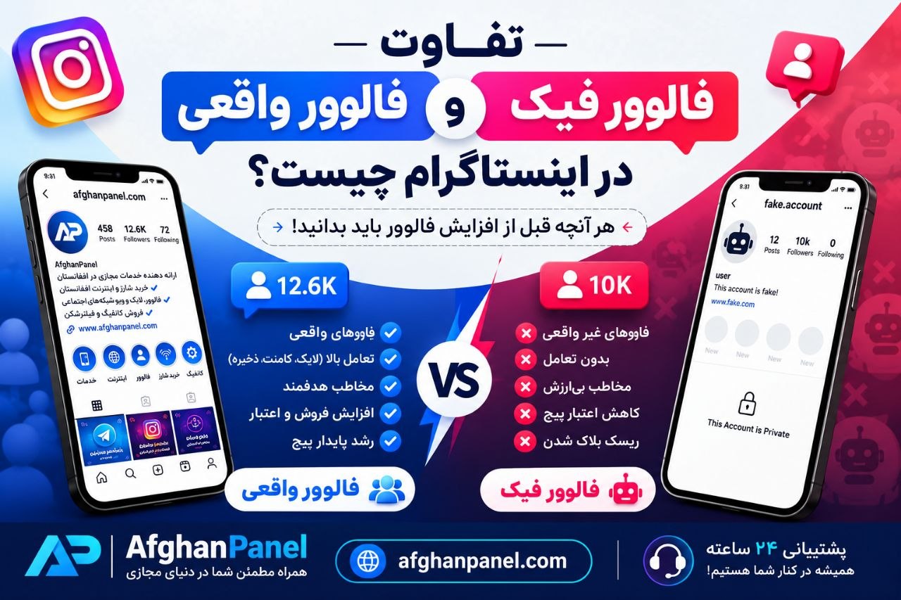 تفاوت فالوور واقعی اینستاگرام وفالوور فیک چیست؟